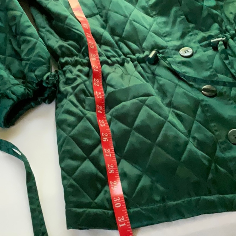Silk Quilted Anorak Jacket Deep Forest Green NWOT - Picture 9 of 9
